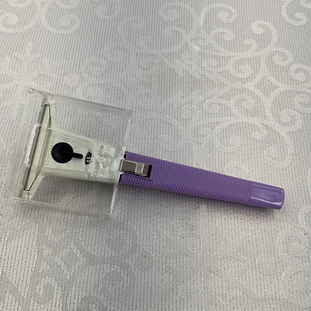Vintage Gillette Techmatic Adjustable Razor‎ With Purple Handle - Picture 4 of 6
